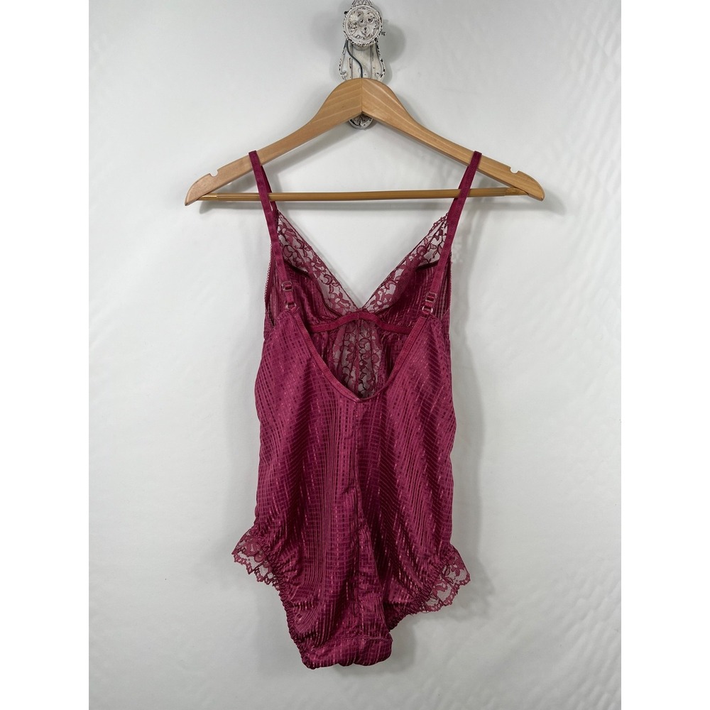 Sasson VTG Women's Intimate Bodysuit Rose Burgundy Lace Feminine Romantic Sz. 36 - Picture 5 of 8